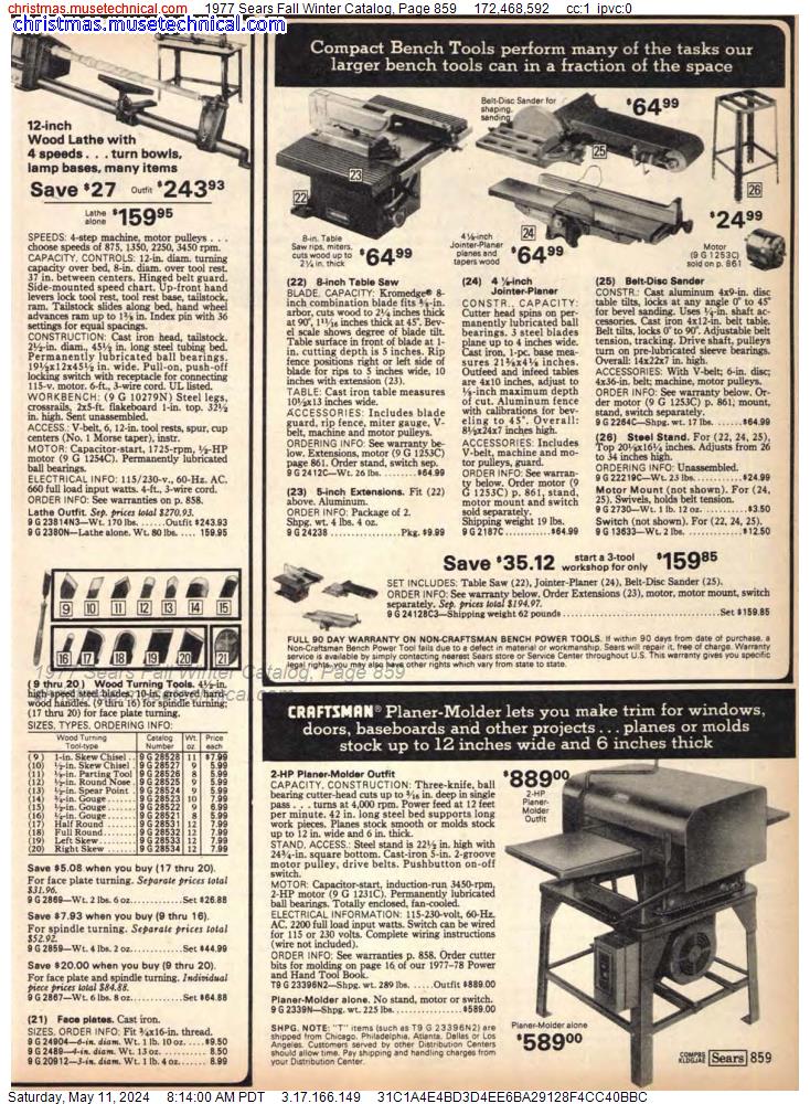 1977 Sears Fall Winter Catalog, Page 859