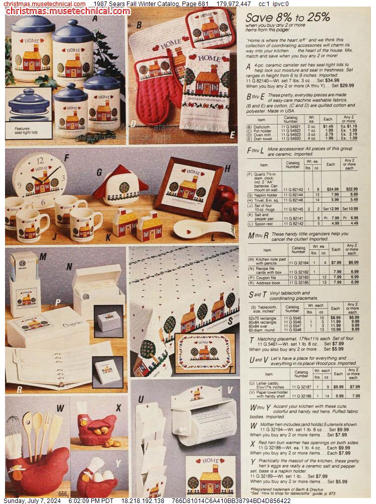 1987 Sears Fall Winter Catalog, Page 681