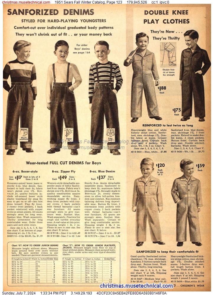 1951 Sears Fall Winter Catalog, Page 123