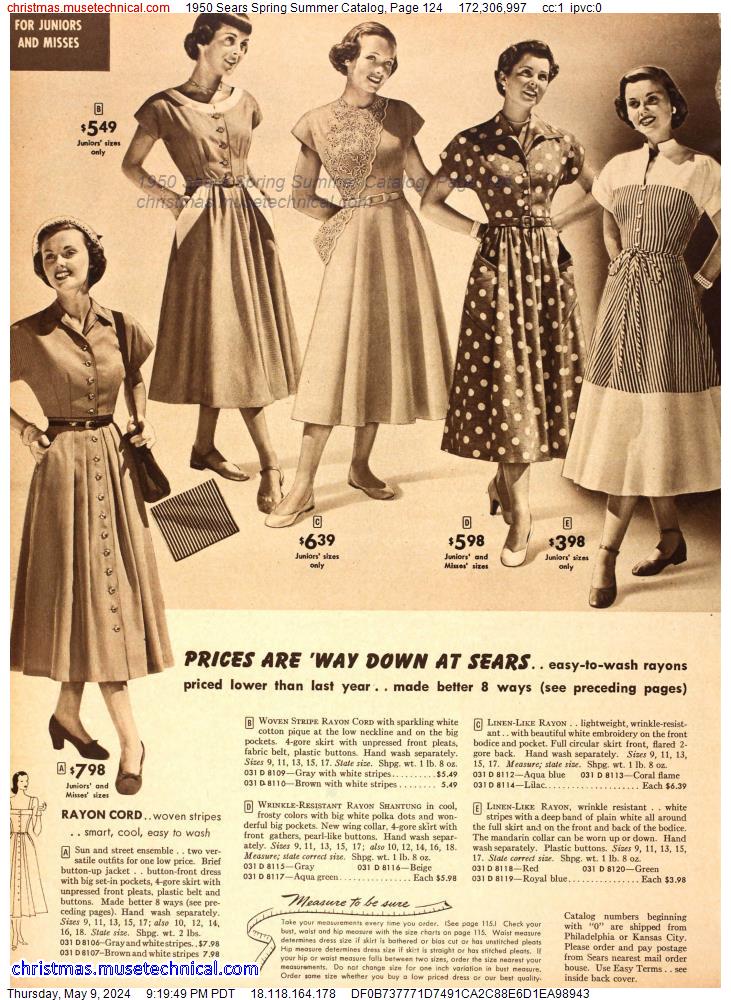 1950 Sears Spring Summer Catalog, Page 124
