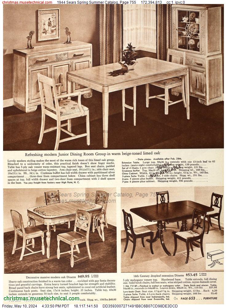1944 Sears Spring Summer Catalog, Page 755