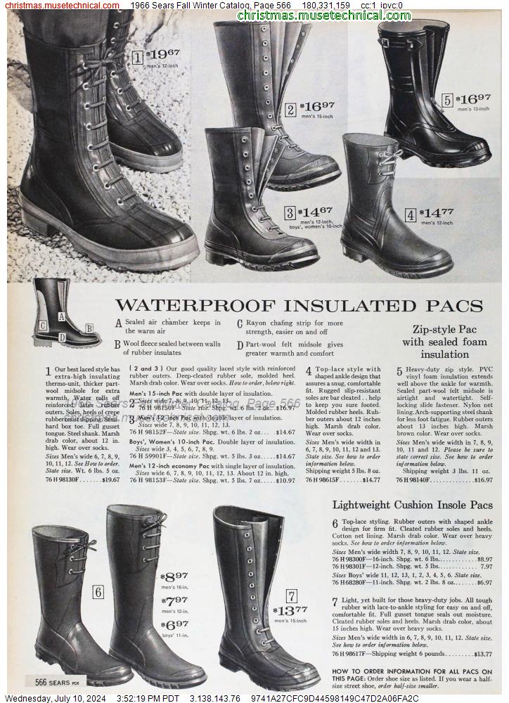 1966 Sears Fall Winter Catalog, Page 566