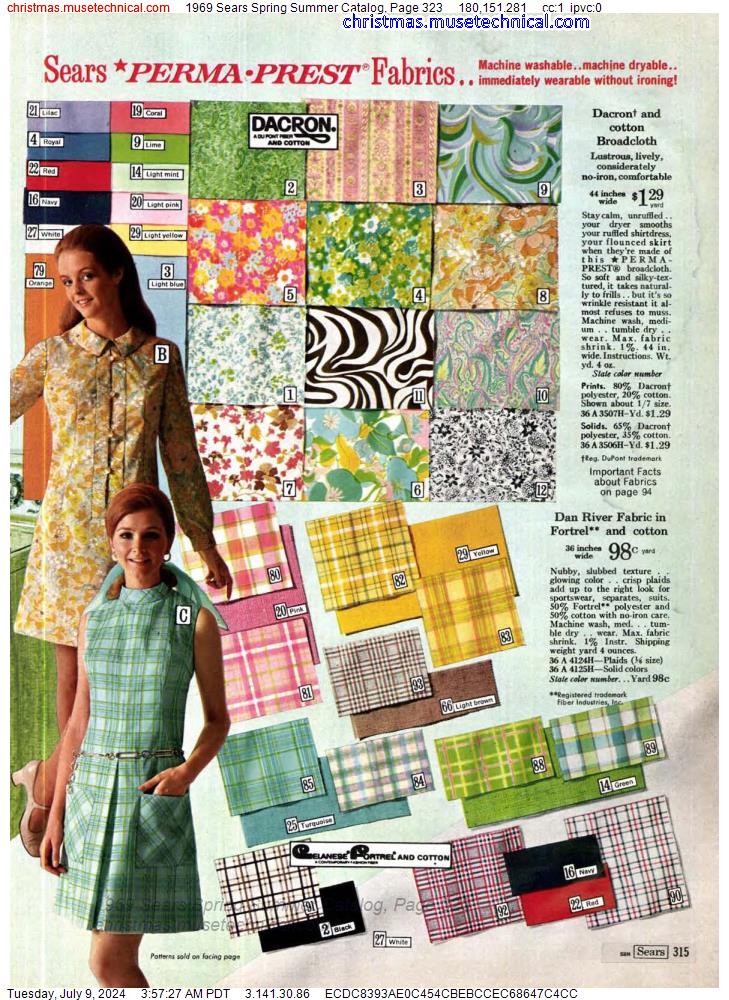 1969 Sears Spring Summer Catalog, Page 323