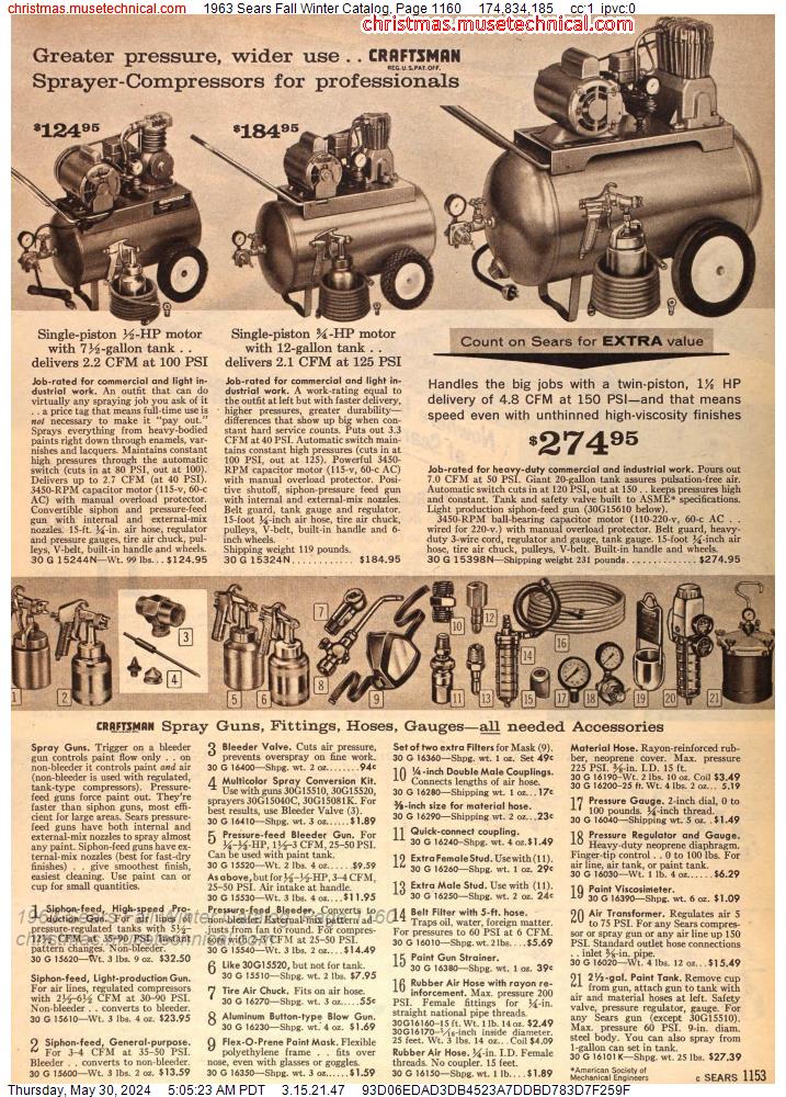 1963 Sears Fall Winter Catalog, Page 1160
