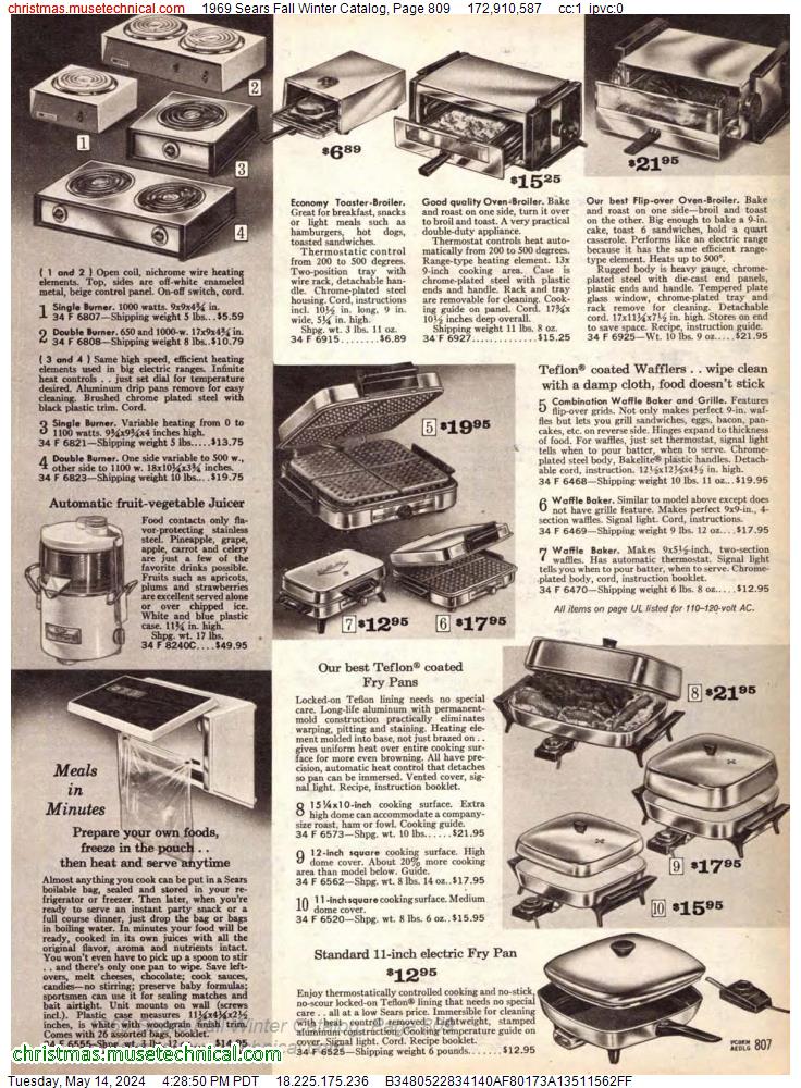 1969 Sears Fall Winter Catalog, Page 809