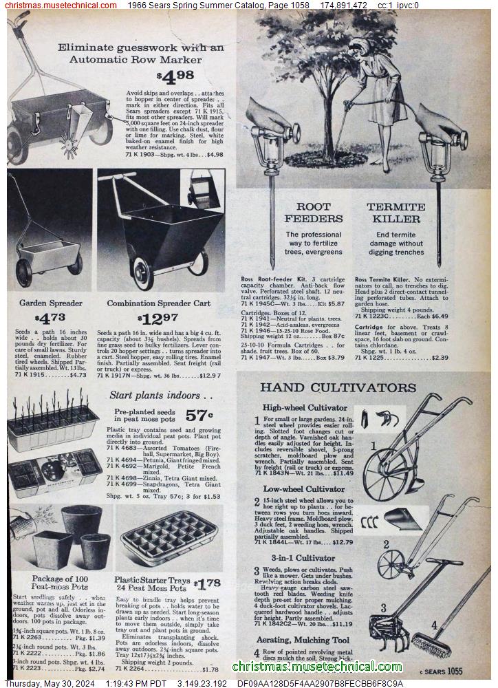 1966 Sears Spring Summer Catalog, Page 1058