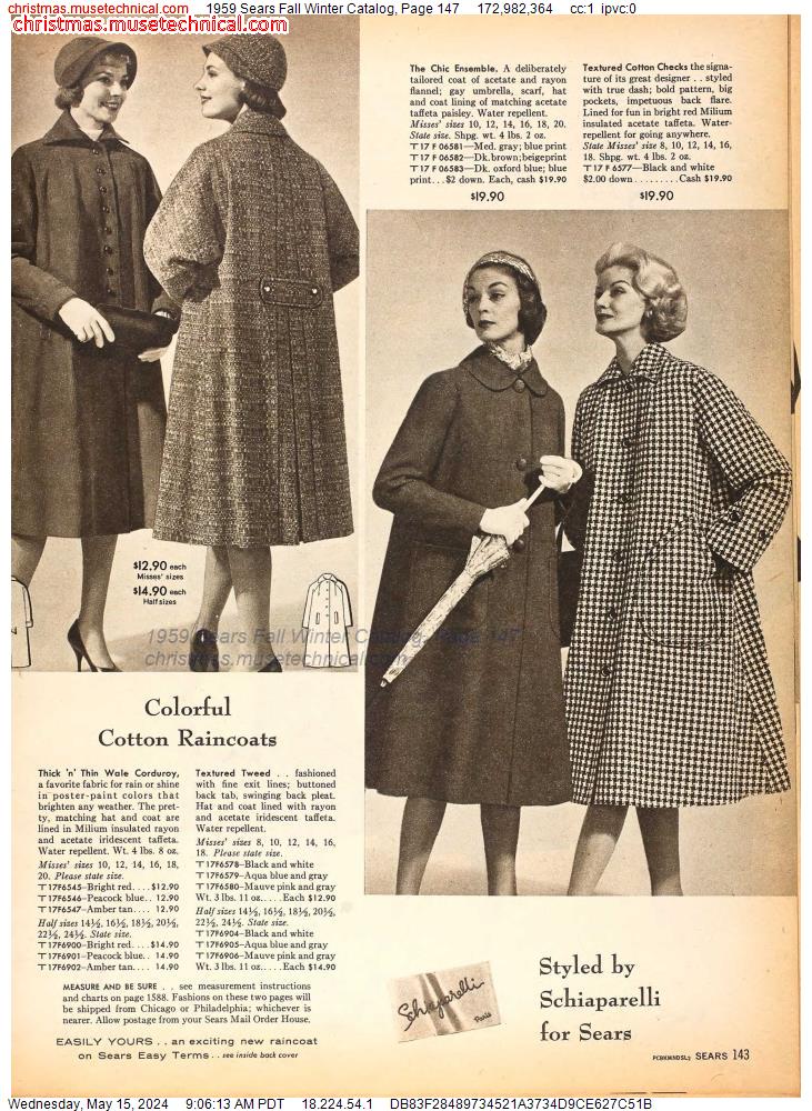 1959 Sears Fall Winter Catalog, Page 147