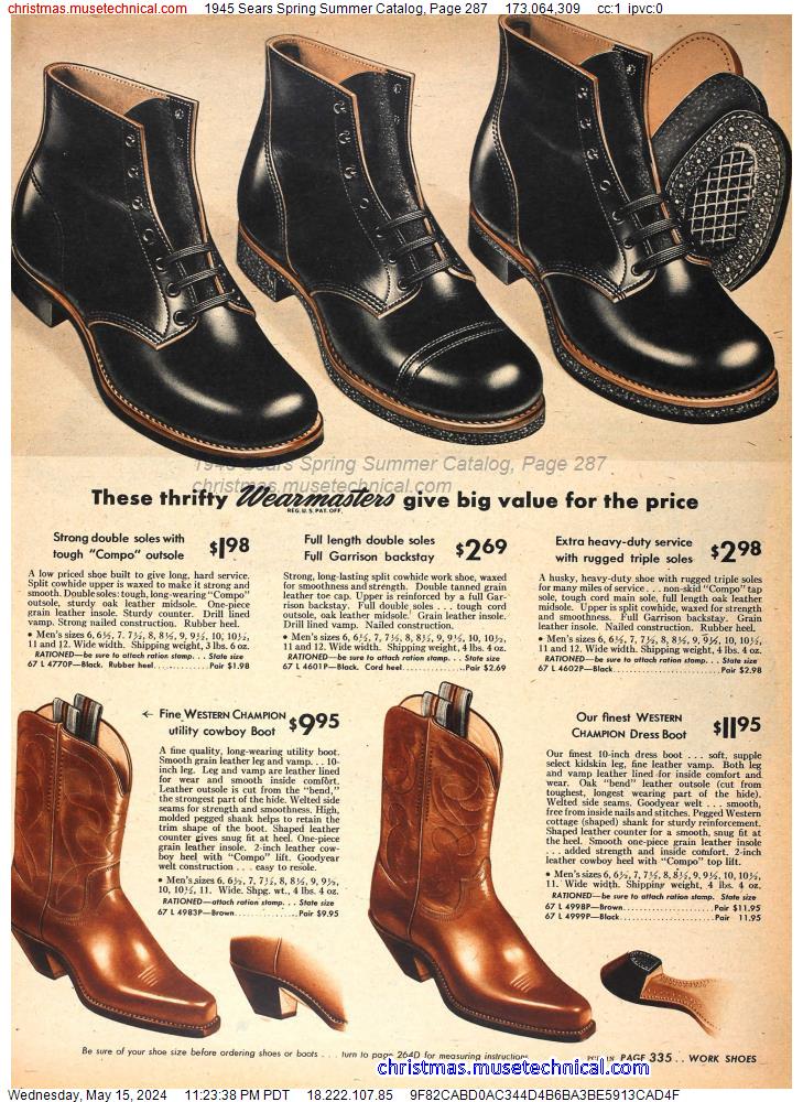 1945 Sears Spring Summer Catalog, Page 287