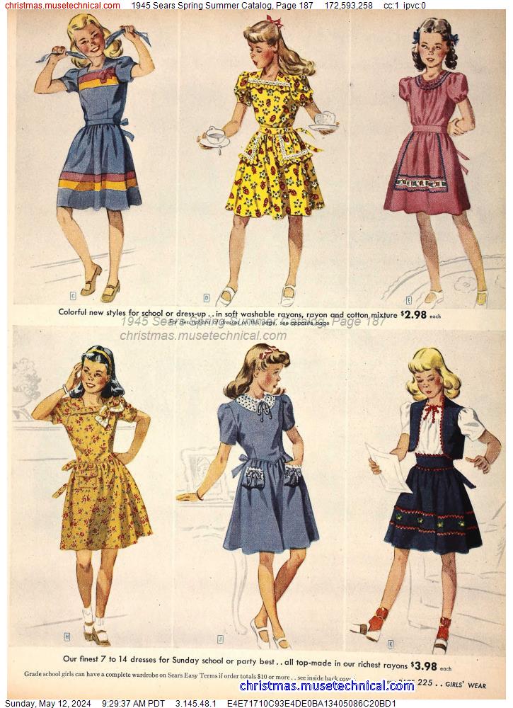 1945 Sears Spring Summer Catalog, Page 187