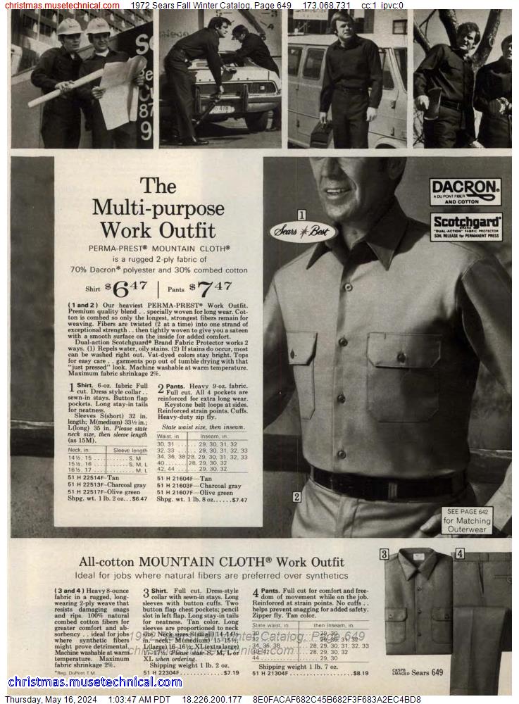 1972 Sears Fall Winter Catalog, Page 649