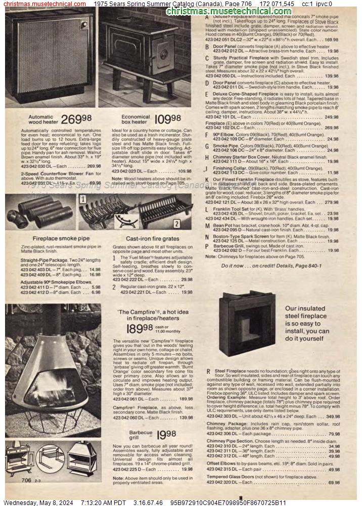1975 Sears Spring Summer Catalog (Canada), Page 706