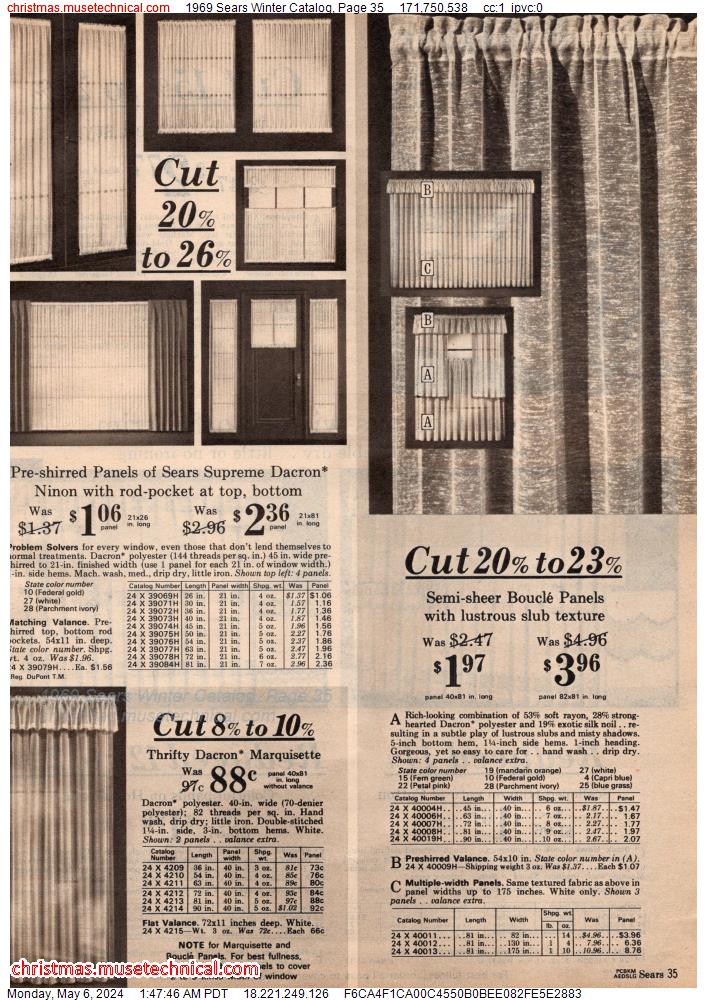 1969 Sears Winter Catalog, Page 35