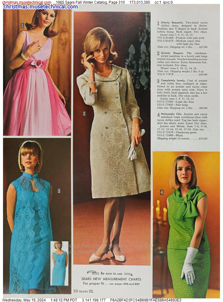 1965 Sears Fall Winter Catalog, Page 310