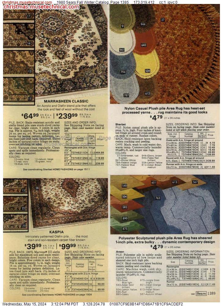 1980 Sears Fall Winter Catalog, Page 1385