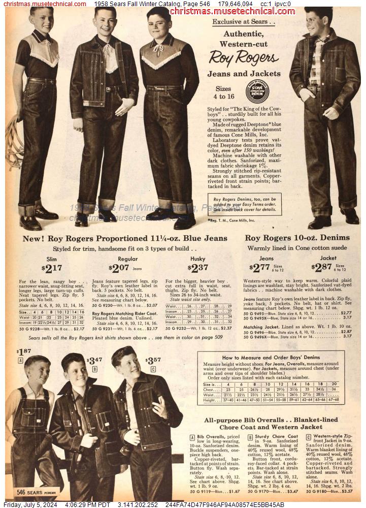 1958 Sears Fall Winter Catalog, Page 546