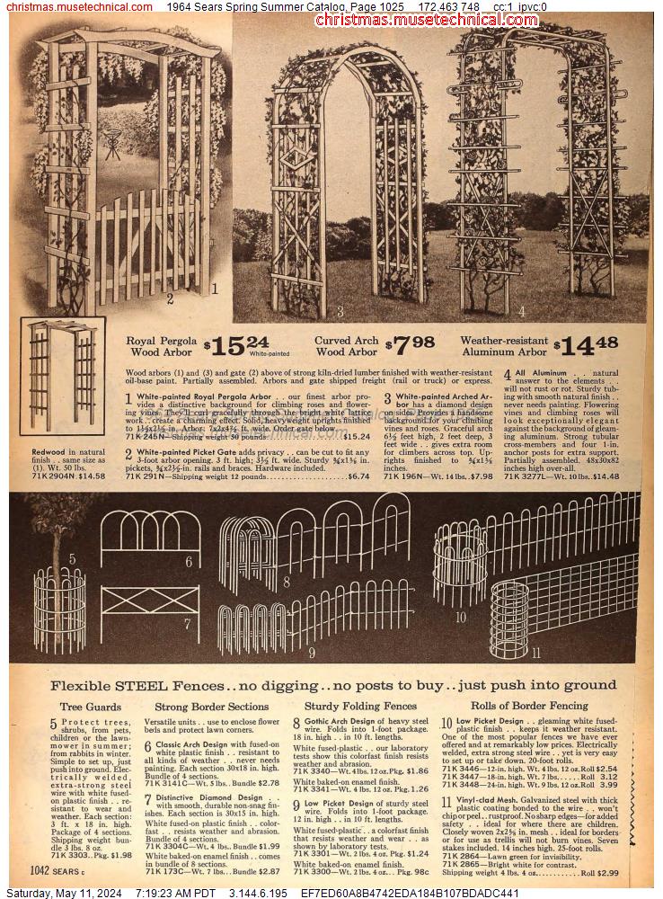 1964 Sears Spring Summer Catalog, Page 1025