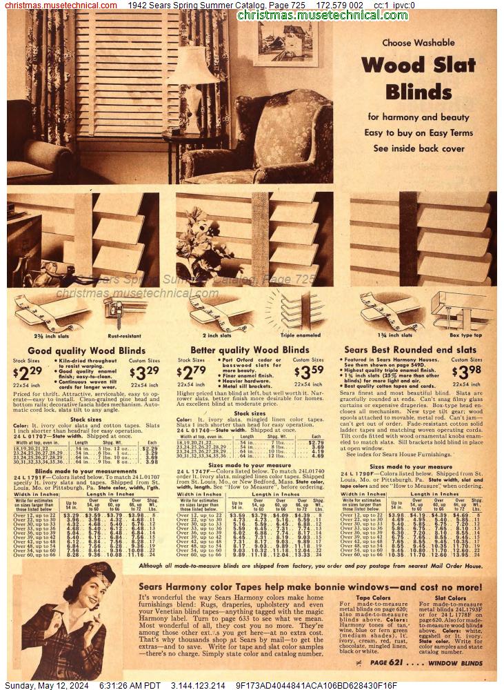 1942 Sears Spring Summer Catalog, Page 725