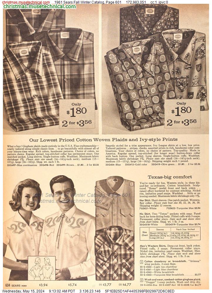 1961 Sears Fall Winter Catalog, Page 601