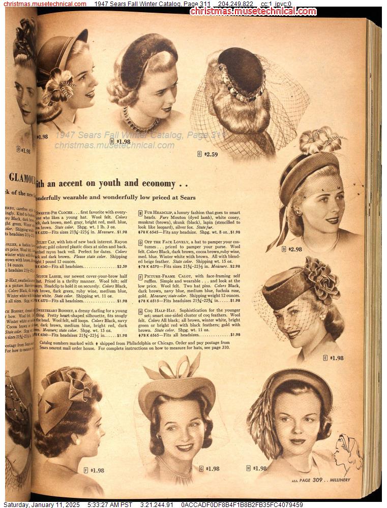 1947 Sears Fall Winter Catalog, Page 311