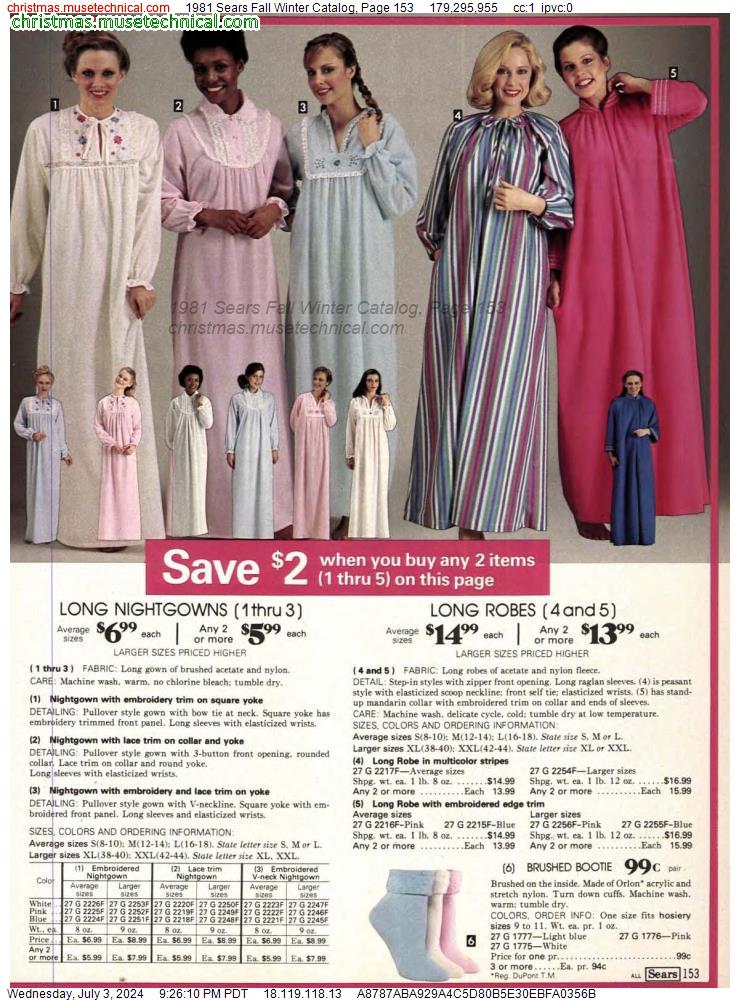 1981 Sears Fall Winter Catalog, Page 153