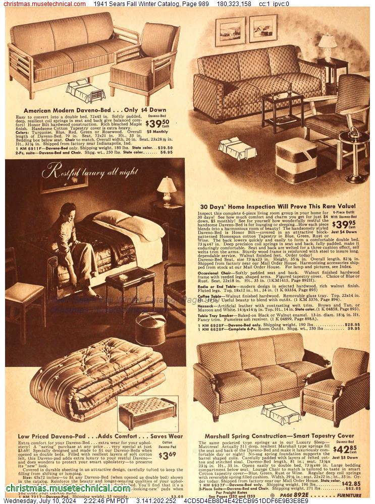 1941 Sears Fall Winter Catalog, Page 989