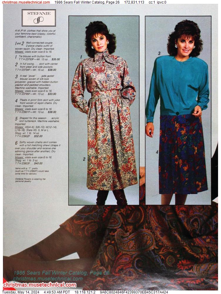 1986 Sears Fall Winter Catalog, Page 26