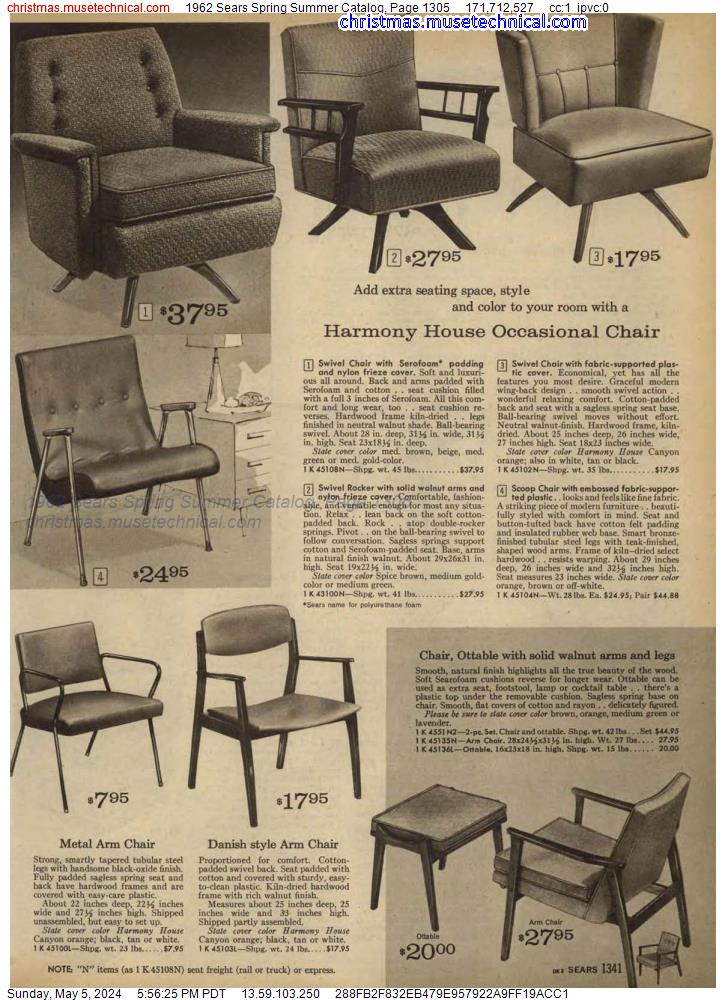 1962 Sears Spring Summer Catalog, Page 1305