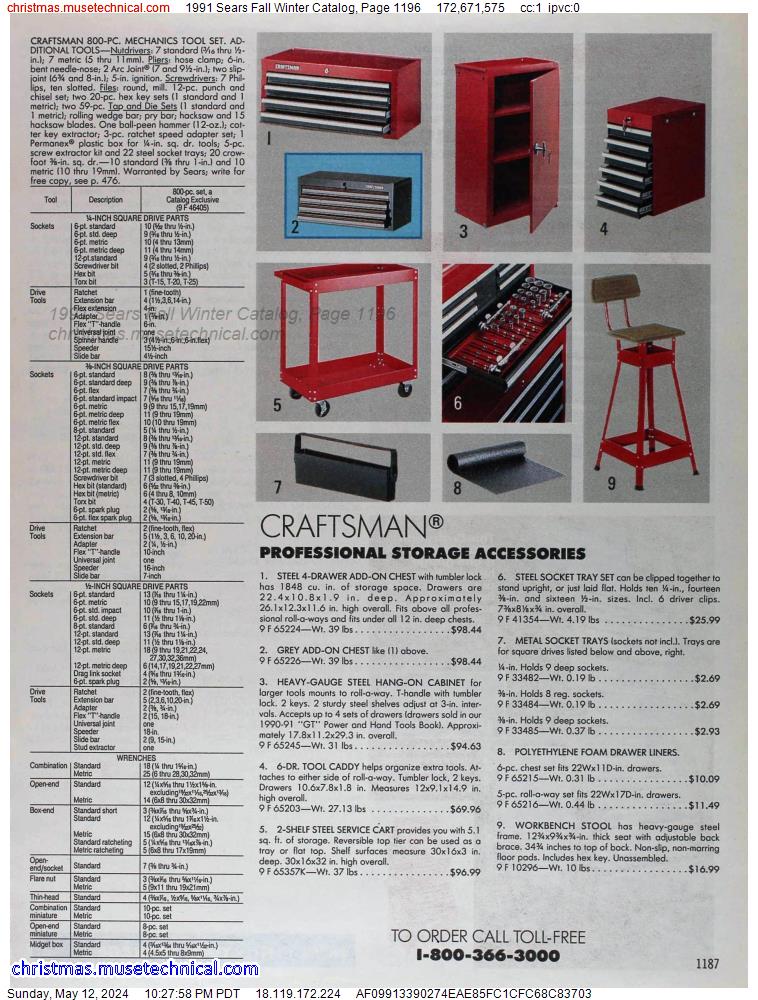 1991 Sears Fall Winter Catalog, Page 1196