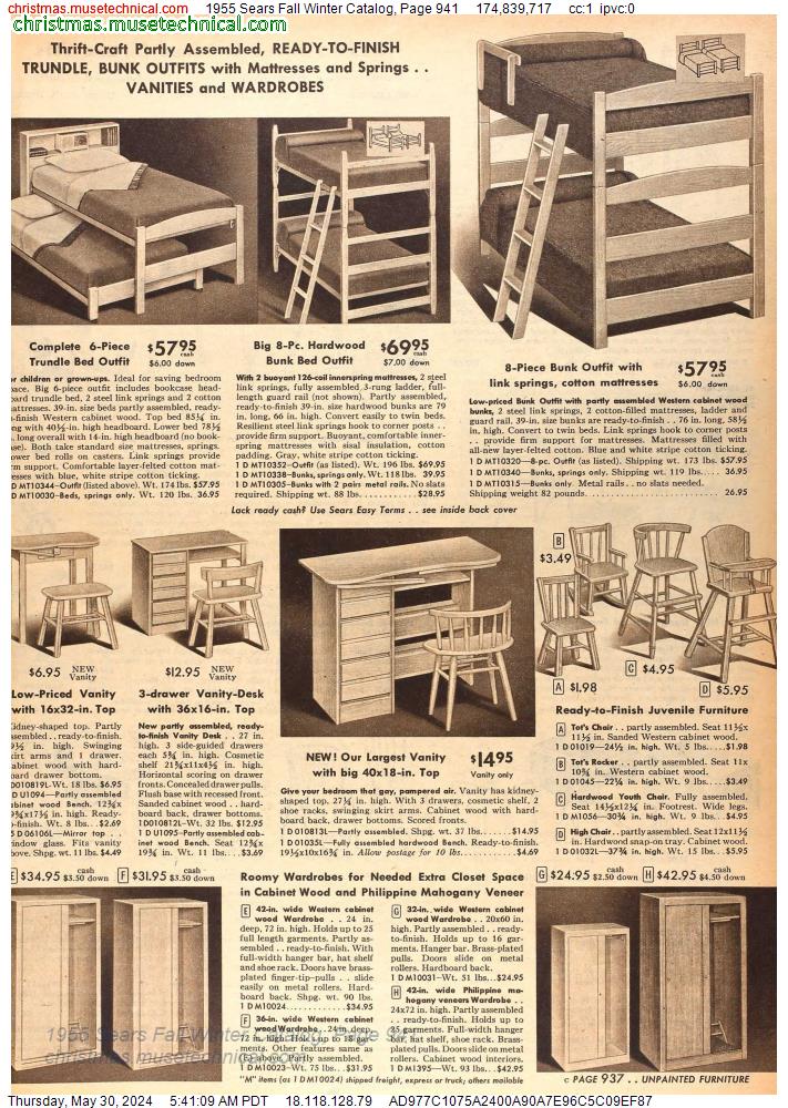 1955 Sears Fall Winter Catalog, Page 941