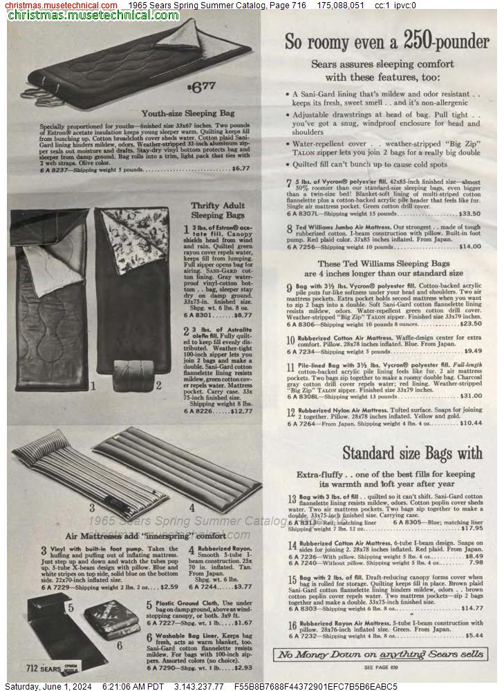 1965 Sears Spring Summer Catalog, Page 716