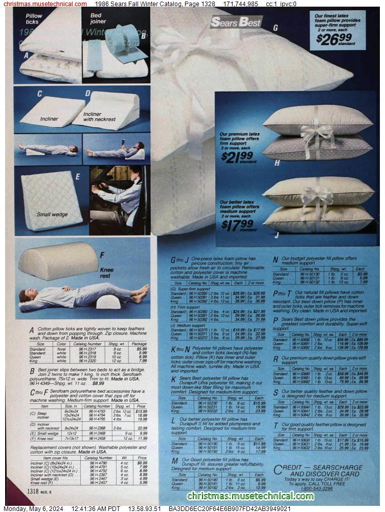 1986 Sears Fall Winter Catalog, Page 1328