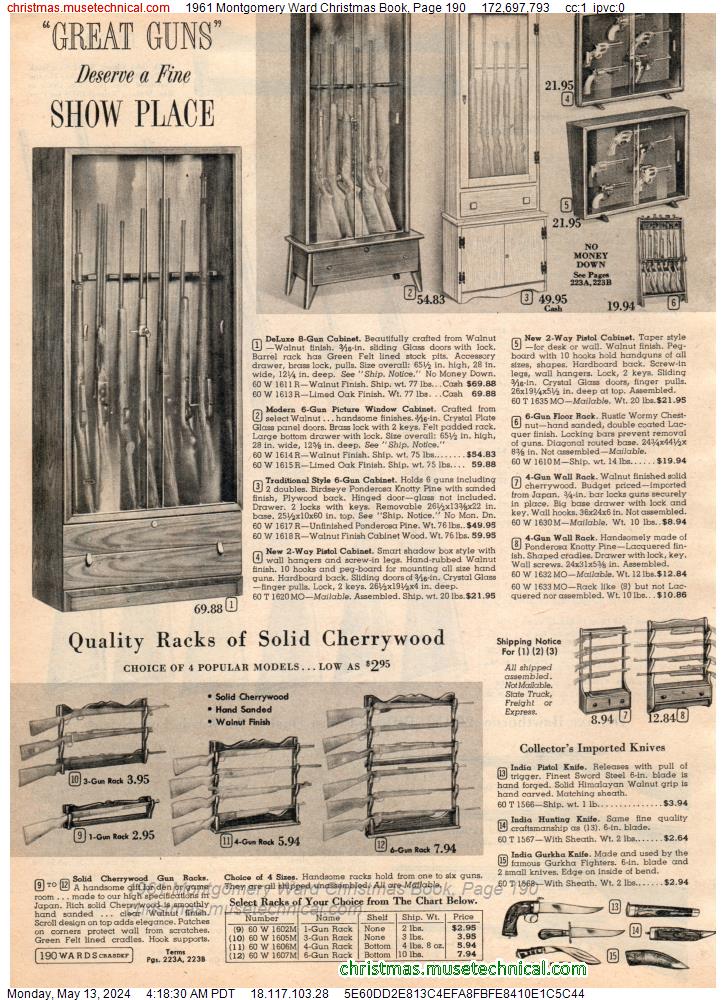 1961 Montgomery Ward Christmas Book, Page 190