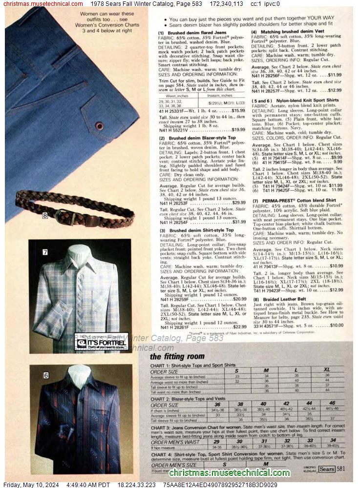 1978 Sears Fall Winter Catalog, Page 583