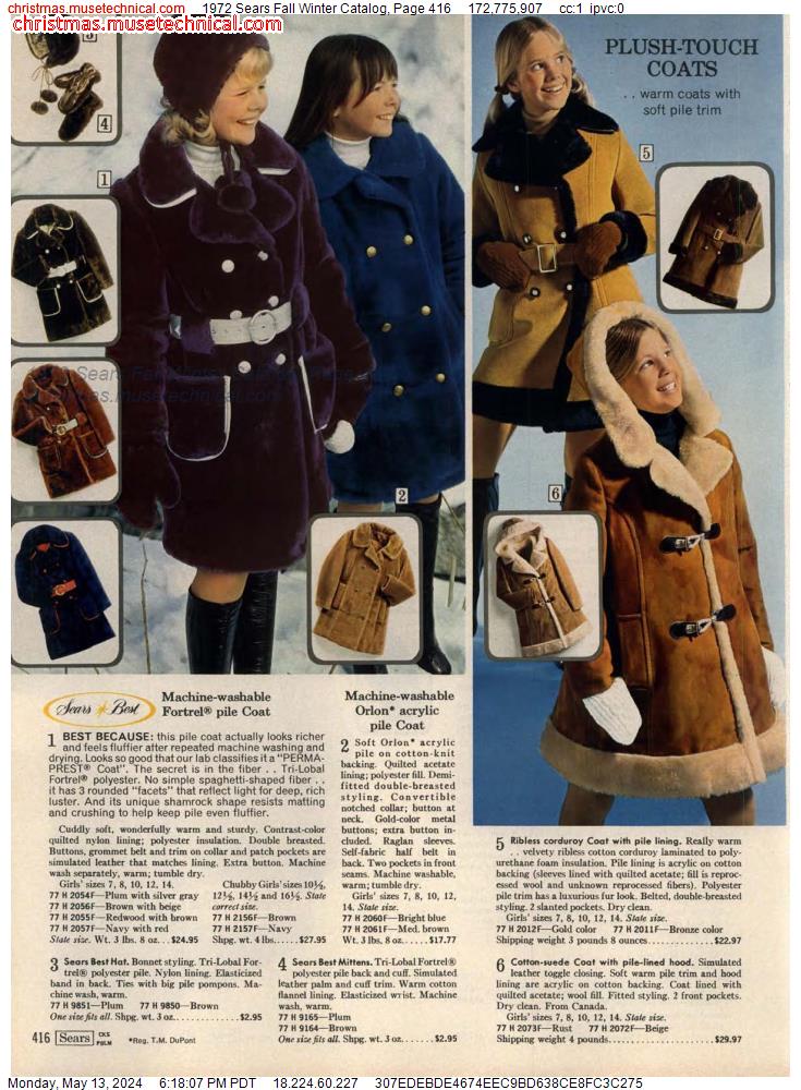 1972 Sears Fall Winter Catalog, Page 416 - Catalogs & Wishbooks