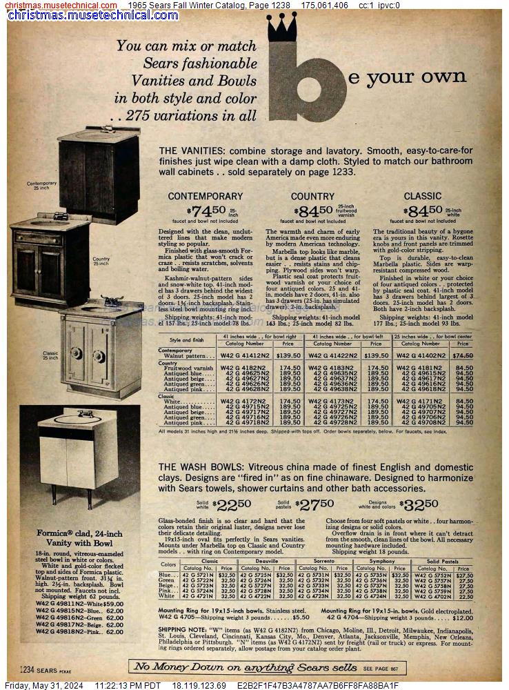 1965 Sears Fall Winter Catalog, Page 1238