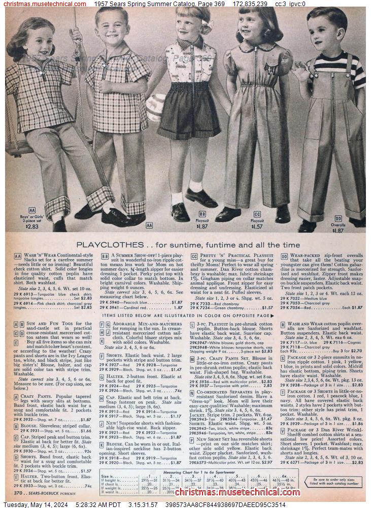 1957 Sears Spring Summer Catalog, Page 369