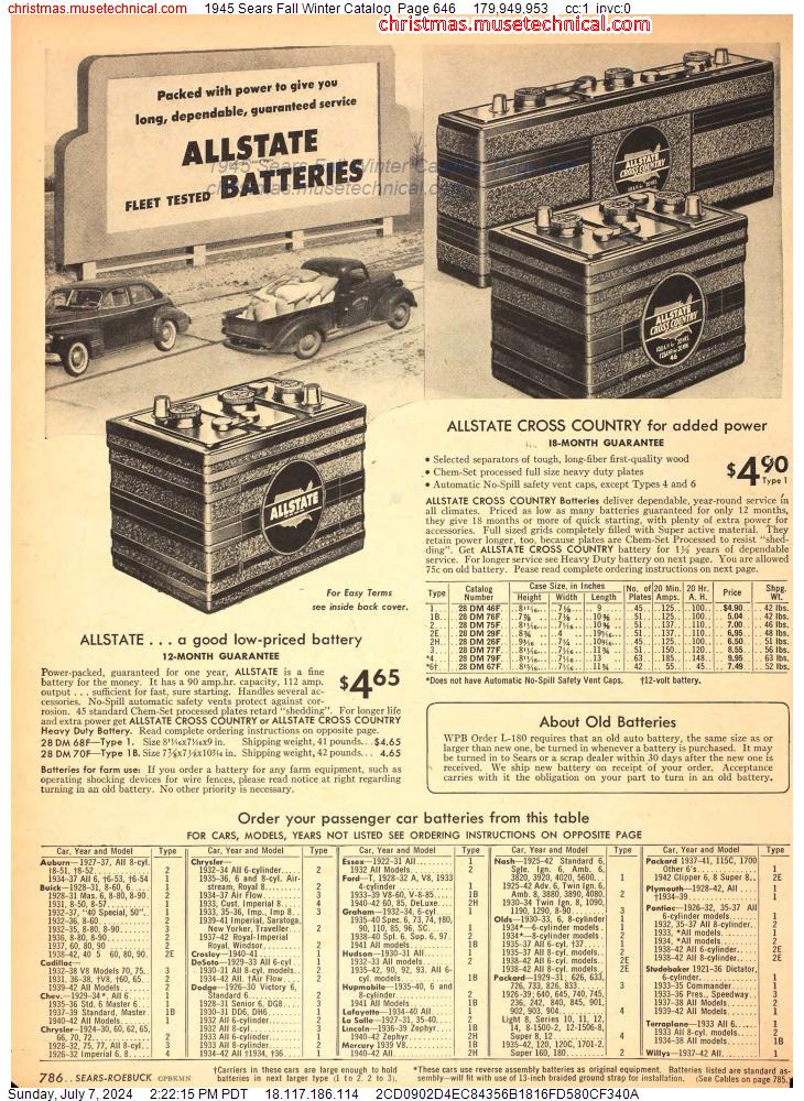 1945 Sears Fall Winter Catalog, Page 646