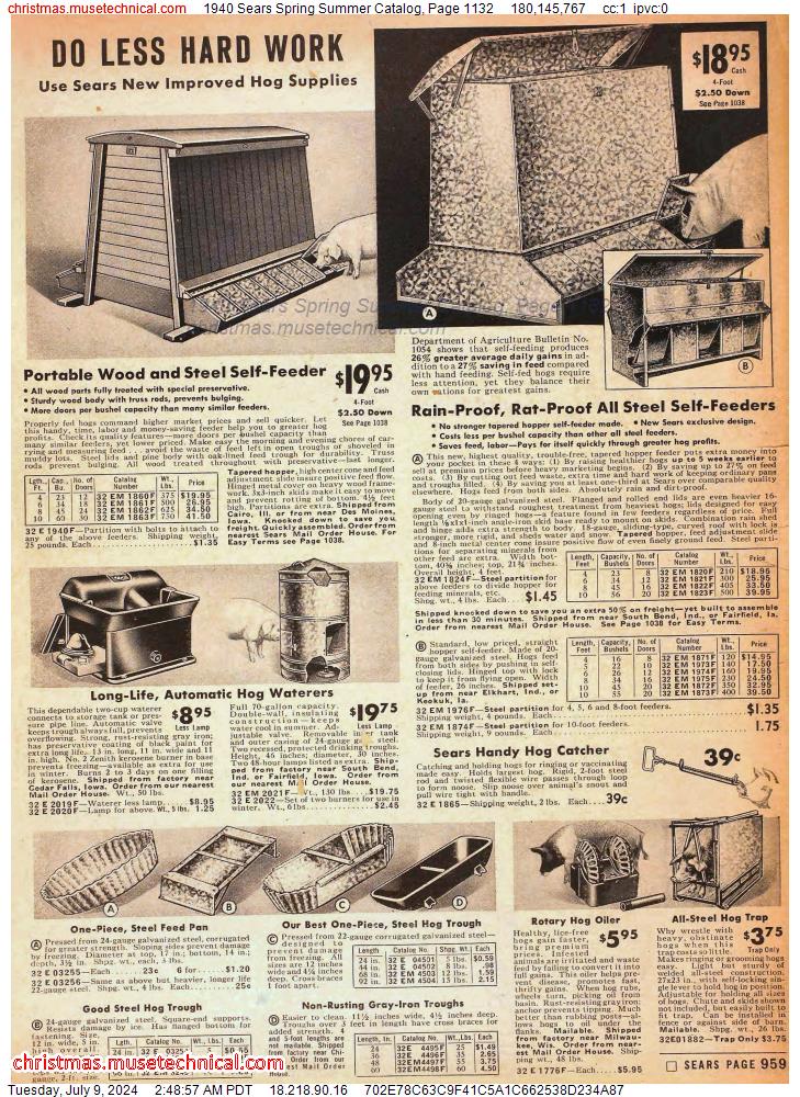 1940 Sears Spring Summer Catalog, Page 1132