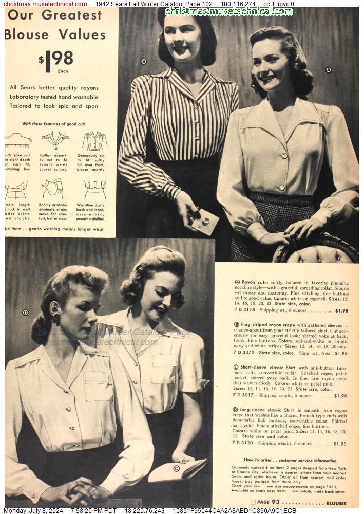 1942 Sears Fall Winter Catalog, Page 102