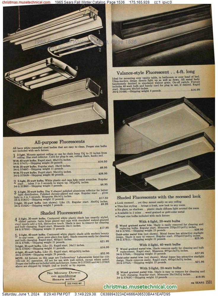 1965 Sears Fall Winter Catalog, Page 1536