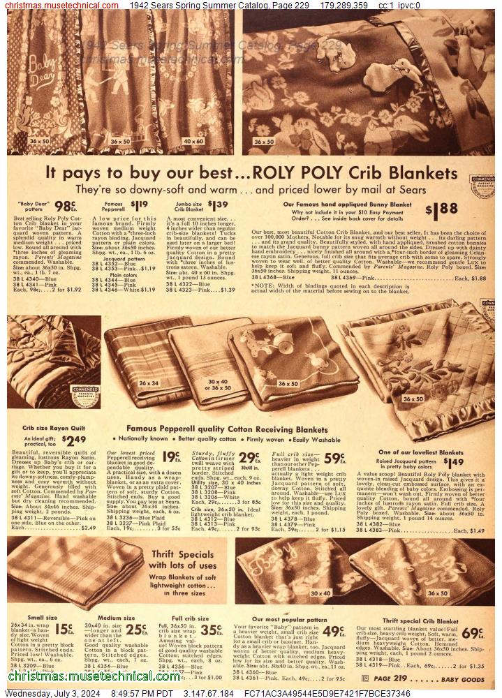 1942 Sears Spring Summer Catalog, Page 229