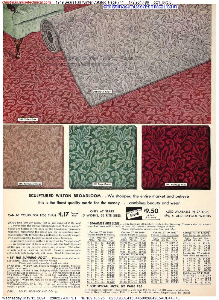 1949 Sears Fall Winter Catalog, Page 741