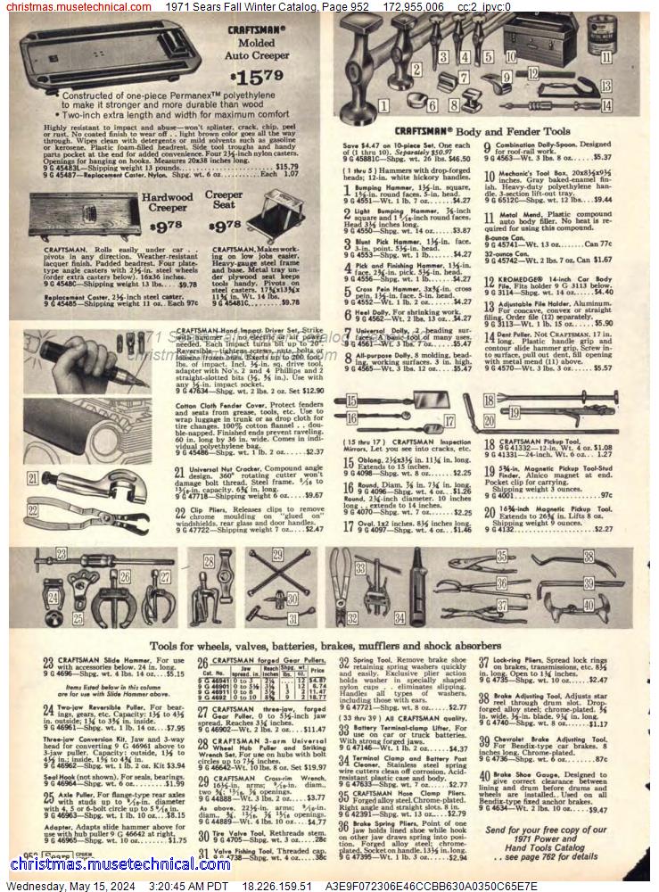 1971 Sears Fall Winter Catalog, Page 952