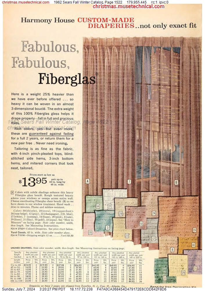 1962 Sears Fall Winter Catalog, Page 1522