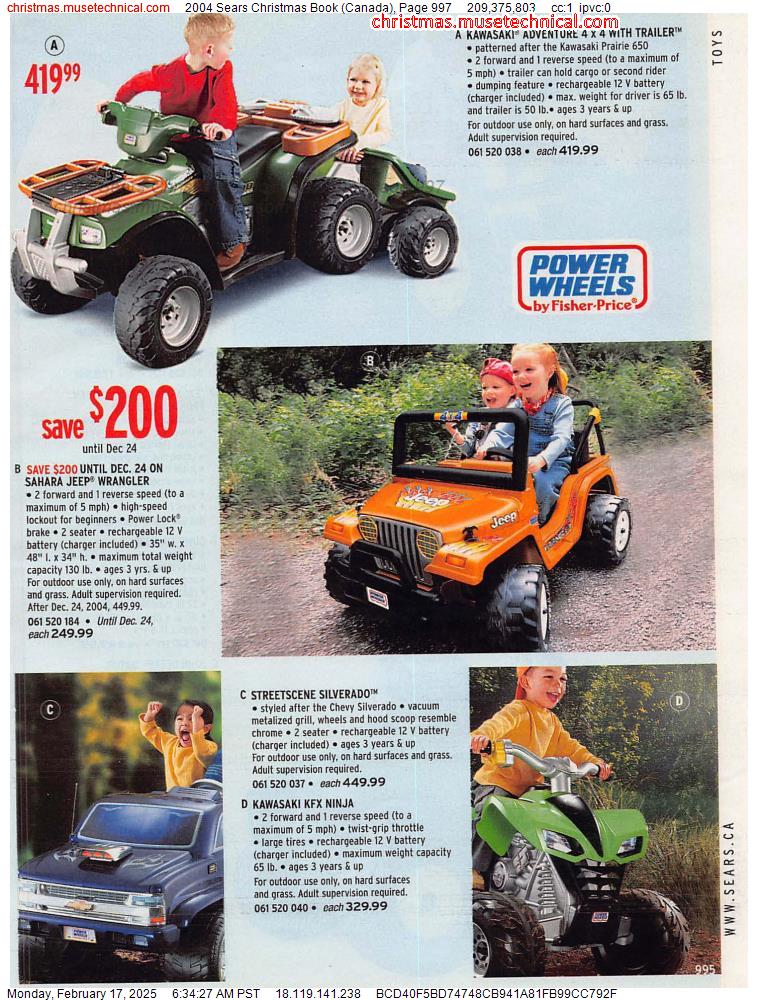 2004 Sears Christmas Book (Canada), Page 997