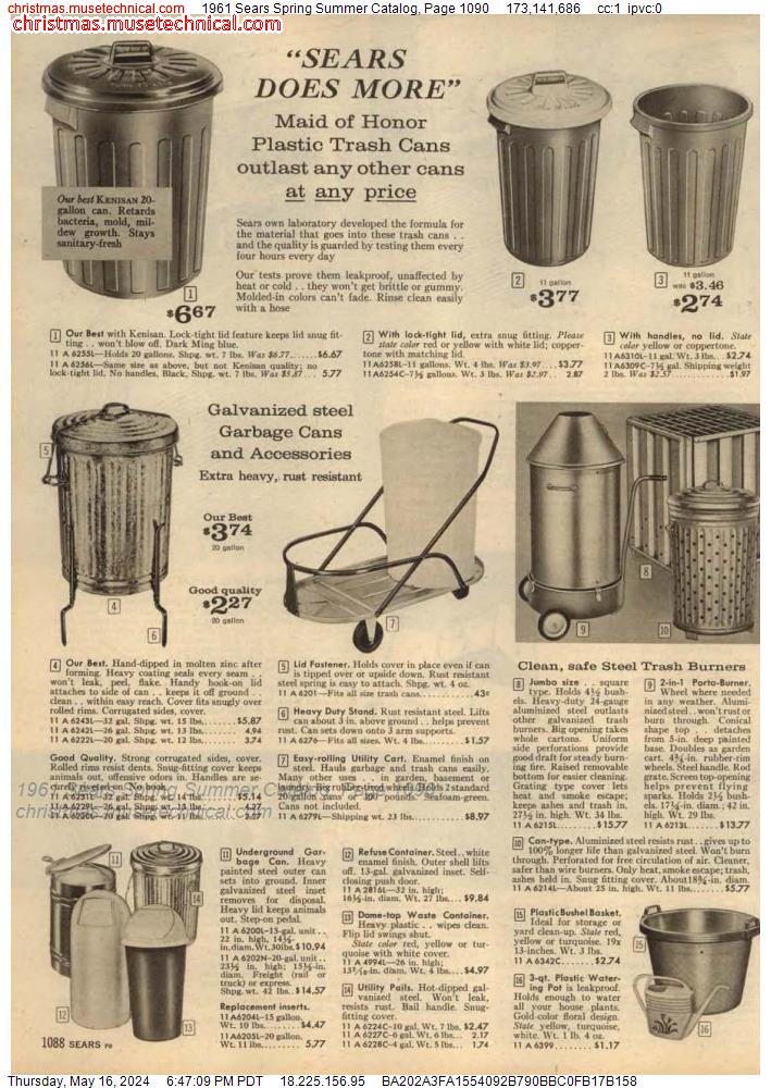 1961 Sears Spring Summer Catalog, Page 1090