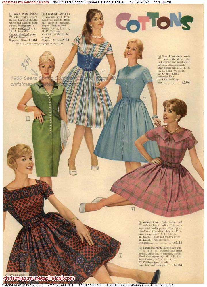 1960 Sears Spring Summer Catalog, Page 40