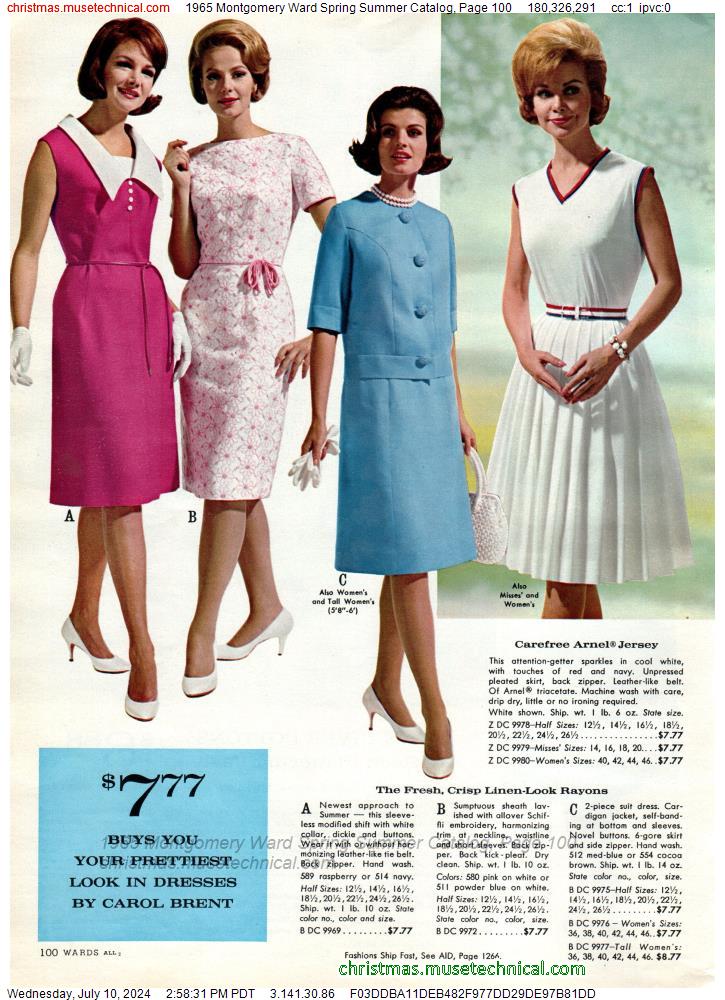 1965 Montgomery Ward Spring Summer Catalog, Page 100