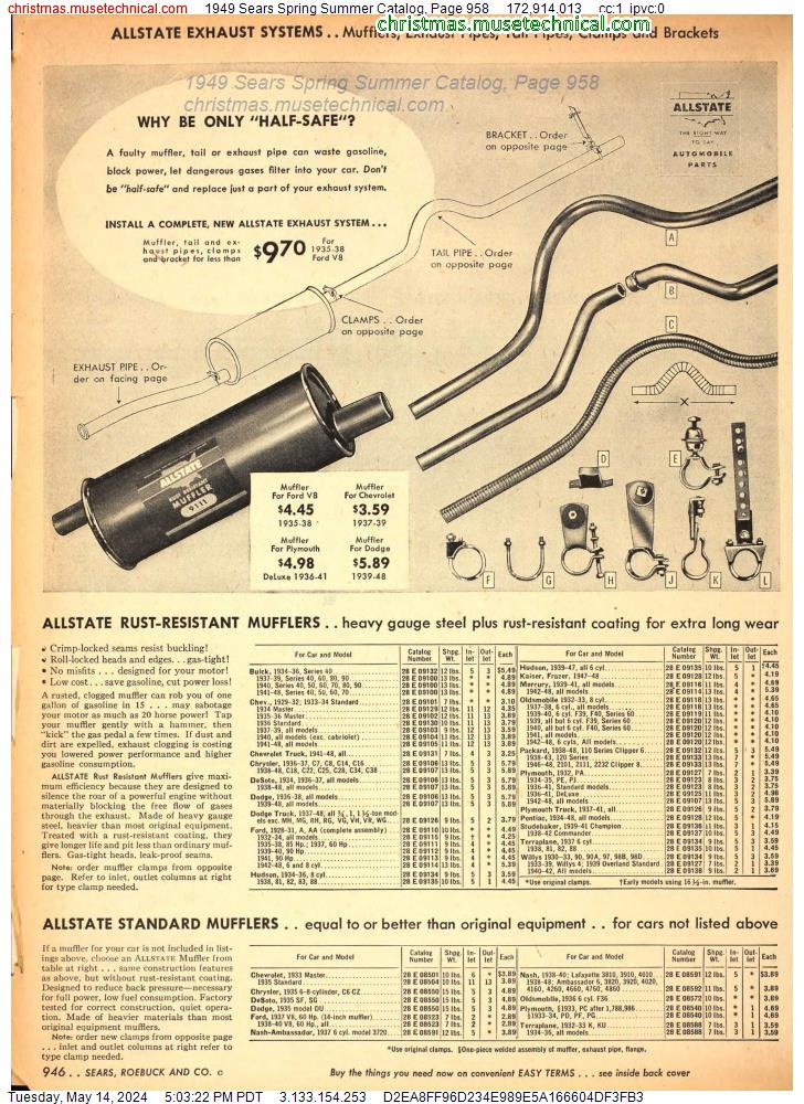 1949 Sears Spring Summer Catalog, Page 958