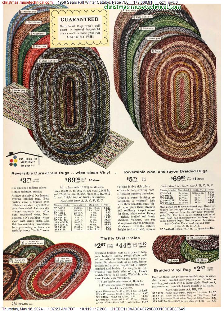 1959 Sears Fall Winter Catalog, Page 756